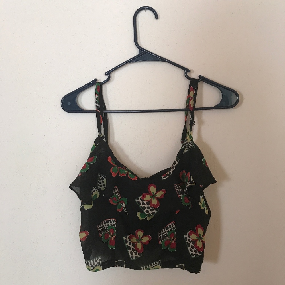 Vintage Ruffled Crop Top